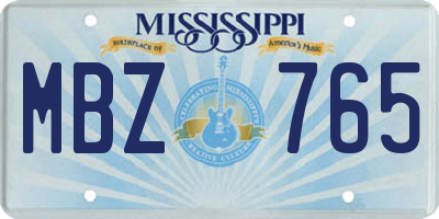 MS license plate MBZ765