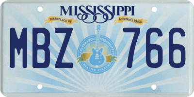MS license plate MBZ766