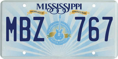 MS license plate MBZ767