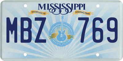 MS license plate MBZ769