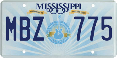 MS license plate MBZ775