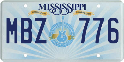 MS license plate MBZ776