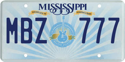 MS license plate MBZ777