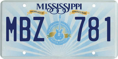 MS license plate MBZ781