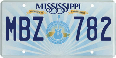 MS license plate MBZ782