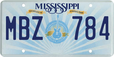 MS license plate MBZ784