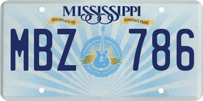 MS license plate MBZ786