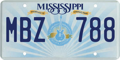 MS license plate MBZ788