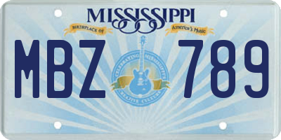 MS license plate MBZ789