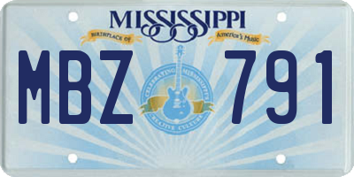 MS license plate MBZ791
