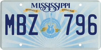 MS license plate MBZ796