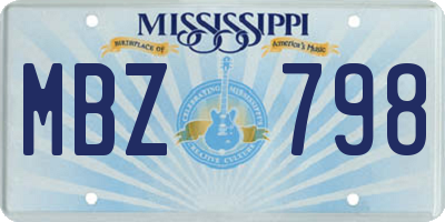 MS license plate MBZ798