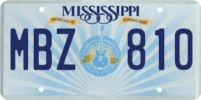 MS license plate MBZ810