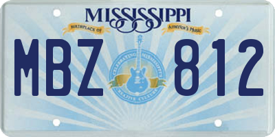 MS license plate MBZ812