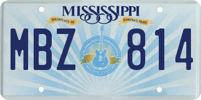 MS license plate MBZ814