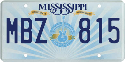 MS license plate MBZ815