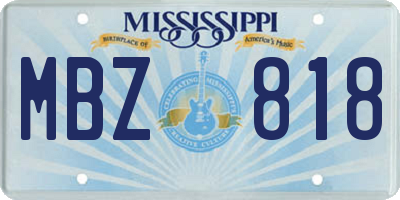 MS license plate MBZ818
