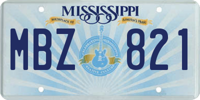 MS license plate MBZ821