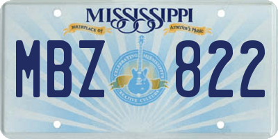 MS license plate MBZ822