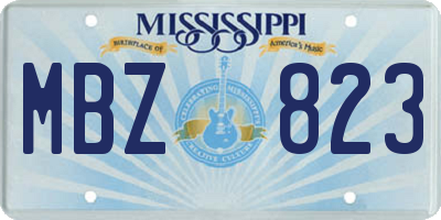 MS license plate MBZ823