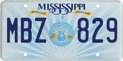MS license plate MBZ829