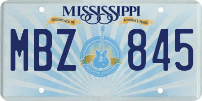 MS license plate MBZ845