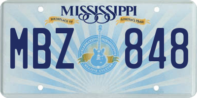 MS license plate MBZ848