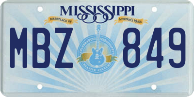 MS license plate MBZ849