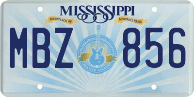 MS license plate MBZ856