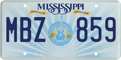 MS license plate MBZ859