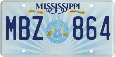 MS license plate MBZ864