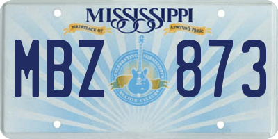 MS license plate MBZ873