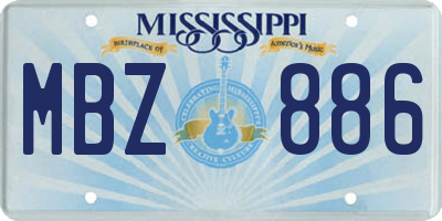 MS license plate MBZ886