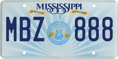 MS license plate MBZ888
