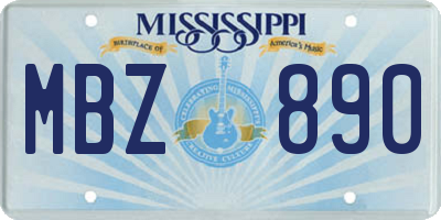 MS license plate MBZ890