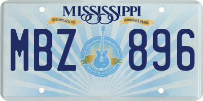 MS license plate MBZ896