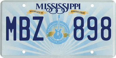 MS license plate MBZ898