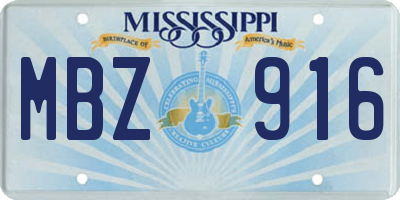 MS license plate MBZ916
