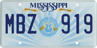 MS license plate MBZ919