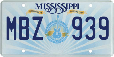MS license plate MBZ939