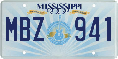 MS license plate MBZ941