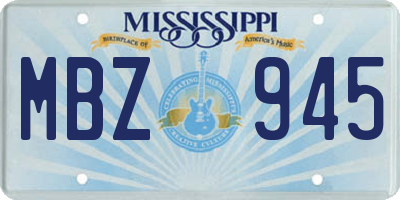 MS license plate MBZ945