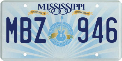 MS license plate MBZ946