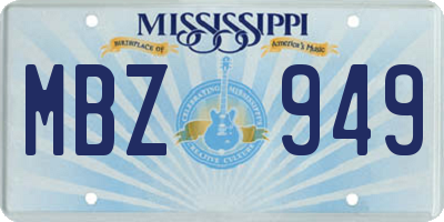 MS license plate MBZ949