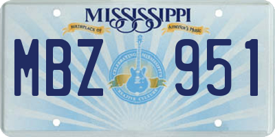 MS license plate MBZ951