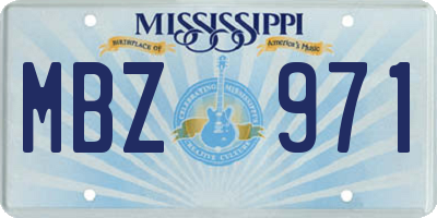 MS license plate MBZ971