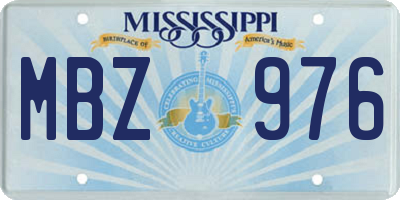 MS license plate MBZ976