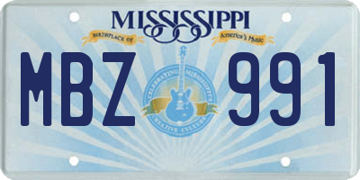 MS license plate MBZ991