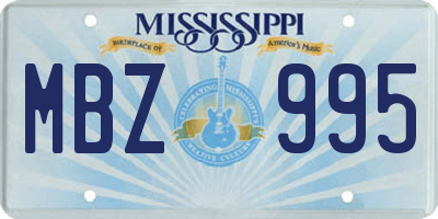 MS license plate MBZ995