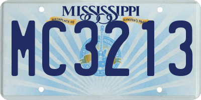 MS license plate MC3213